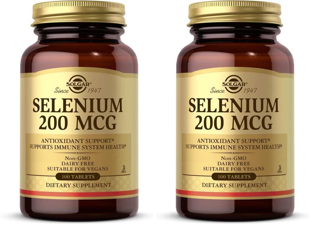 Solgar, Selenium 200 Mcg Tablets, 100 Count (Pack of 2)