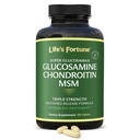 Life's Fortune Triple Strength Glucosamax - 1000mg Premium Glucosamine, Chondroitin and MSM Supplement with Vitamin C for Joint Comfort & Mobility, 120 Tab