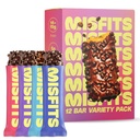 Misfits Protein Bar Variety Pack | Nutrition Bars - 14-15g Protein, 1g Sugar, Plant-based, Low Carb, Non-GMO, Gluten Free Snacks | Vegan Protein Bars | Pack of 12, Multiple Flavors