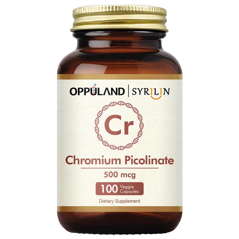 Chromium Picolinate 500 mcg,Chromium Supplements,Non-GMO, Gluten Free,100 Veg Capsules