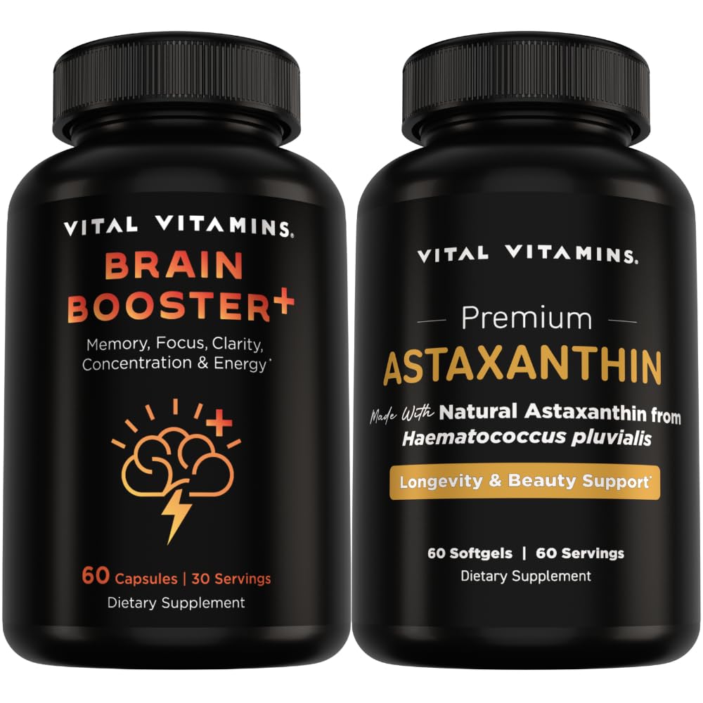 Vital Vitamins Brain Booster Plus 60 ct + Astaxanthin 60 ct