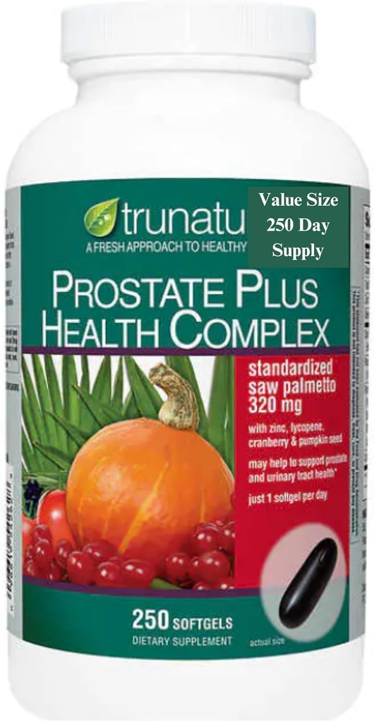 Saw Palmetto Prostate Health Complex with Zinc, Lycopene and Pumpkin Seed Compatible with Nature, 250 Softgels