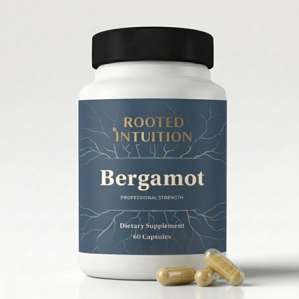 Rooted Citrus Bergamot Supplement - Extract Capsules for Cholesterol TC, Cardiovascular LDL HDL TRI & Heart Health Support - Polyphenol Citrus Bergamonte for Circulation & CoQ10 Energy - 1000mg