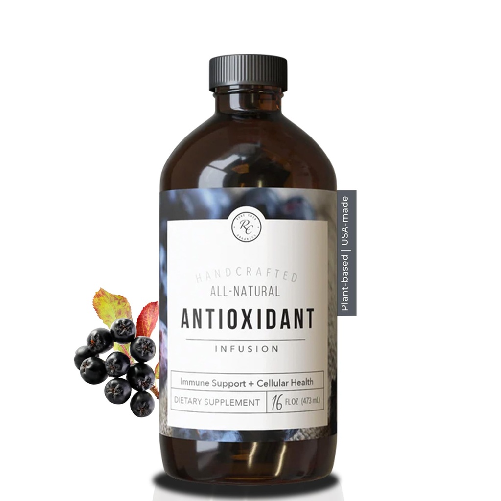 Rowe Casa Organics Antioxidant Infusion with Aronia, Blueberries & Cranberries – Handcrafted Liquid Vitamin C Syrup for Daily Wellness & Overall Vitality – 16 Fl Oz