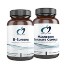 Designs for Health Magnesium Glycinate Complex (60 Capsules) & B-Supreme (60 Capsules) Bundle - B Vitamin Complex with High Absorption Magnesium Supplement