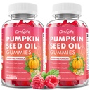 2 Pack Pumpkin Seed Oil Gummies with Saw Palmetto, Organic Pumpkin Seed Oil Supplement, High Pure Extract for Women Men, Raspberry Flavor, 120 Count