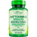 Nattokinase 10800 FU with Vitamin K2 MK-7 & Serrapeptase 240,000 SPU Supplement – Natto Enzyme, Heart Health Supplements for Blood Flow & Circulation Support, 90 Capsules