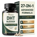 DHT Blocker for Men & Women, 27-in-1 Hair Growth Supplement, with Saw Palmetto, Pumpkin Seed Oil, Biotin for Hair Loss, Supports Healthy, Stronger Hair, Natural Herbal Complex, 120 Vegan Capsules