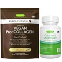 Vegan Vanilla Collagen Protein Powder + Calcium & Magnesium Complex Bundle, Comprehensive Bone Support, by Igennus