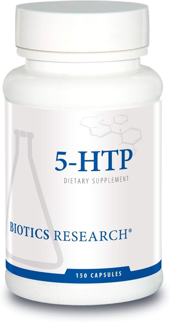 Biotics Research 5HTP 50mg 5HTP Brain Health Promoot Kalm Ontspannen Mood Overall Sense of Well Being, Serotonine Productie, 150 Capsules