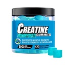 Creatine Monohydrate Gummies,Complex 9000 MG for Men & Women,Pre-Workout Gummies with BCAA, L-Carnitine, Taurine & Vitamin B12 for Enhanced Strength, Energy & Muscle Growth,0 Sugar, Vegan-120 Count