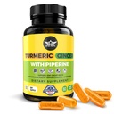 Turmeric Ginger Piperine Capsules – Curcumin 95% with Black Pepper, Vitamin C, D3 & Zinc – Gut, Joint & Immune Support – Vegan Supplement – 60 Capsules