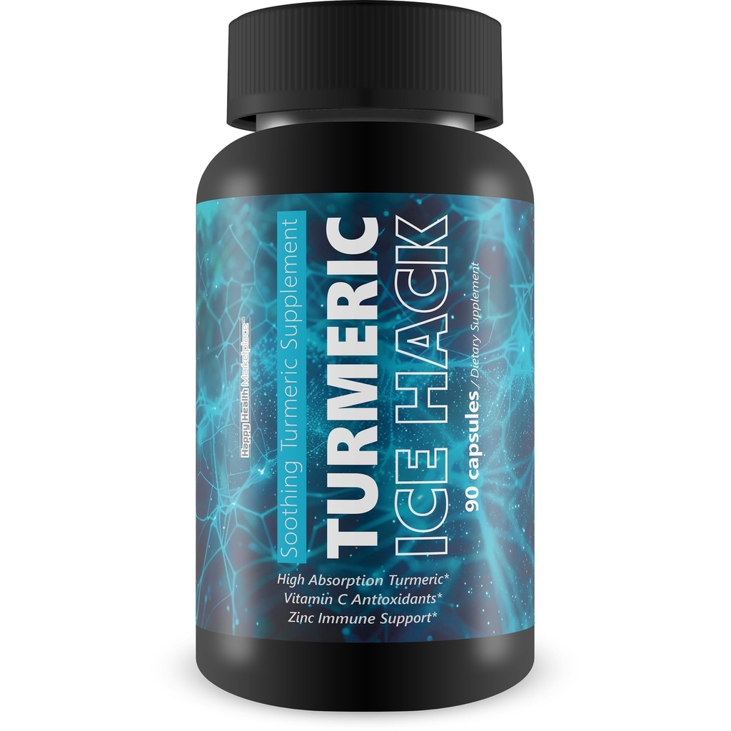Turmeric Ice Hack Pills - Soothing Nervous System Support - Immune System Supplement - Swelling Support Supplement - Nerve Health Supplements - Magnesium Turmeric Vitamin D Relief Factor for Nerves