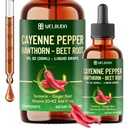 Cayenne Pepper Liquid Drops with Hawthorn Berry, Beet Root, Turmeric, Ginger, Ceylon Cinnamon, Berberine - Nutrient Absorption - 30ml