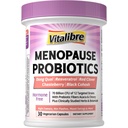Vitalibre Menopause Probiotics for Women 70 Billion CFU, 12 Targeted Strains, Organic Prebiotics, Black Cohosh Resveratrol Red Clover Chasteberry Dong Quai, Hot Flash Night Sweat+, No Estrogen, 30 Ct