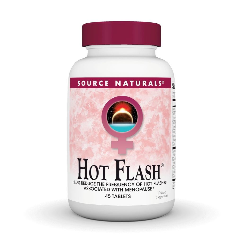 Source Naturals Hot Flash - Helps Reduce the Frequency of Hot Flashes Associated with Menopause, Non-GMO Soy - 45 Tablets