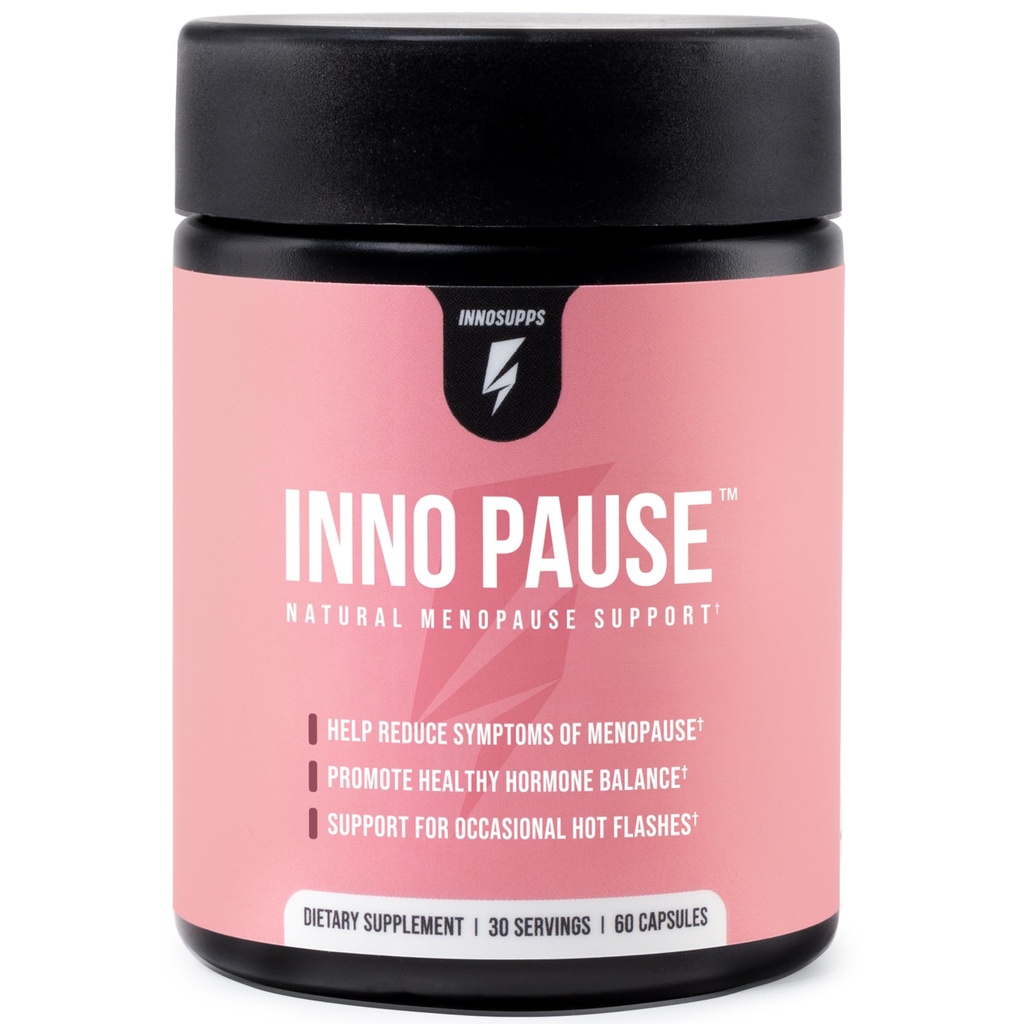 Inno Pause - Menopause Supplements for Women with Black Cohosh, Dong Quai Root Extract & Ashwagandha - Menopause Support for Hot Flash Relief, Night Sweats Relief, Sleep & Mood Support (60 Capsules)