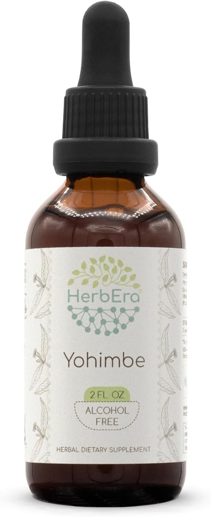 HerbEra Yohimbe B60 Extracto de ervas sem álcool Tintura, Yohimbe (Pausinystalia yohimbe) Secado Bark (2 fl oz)
