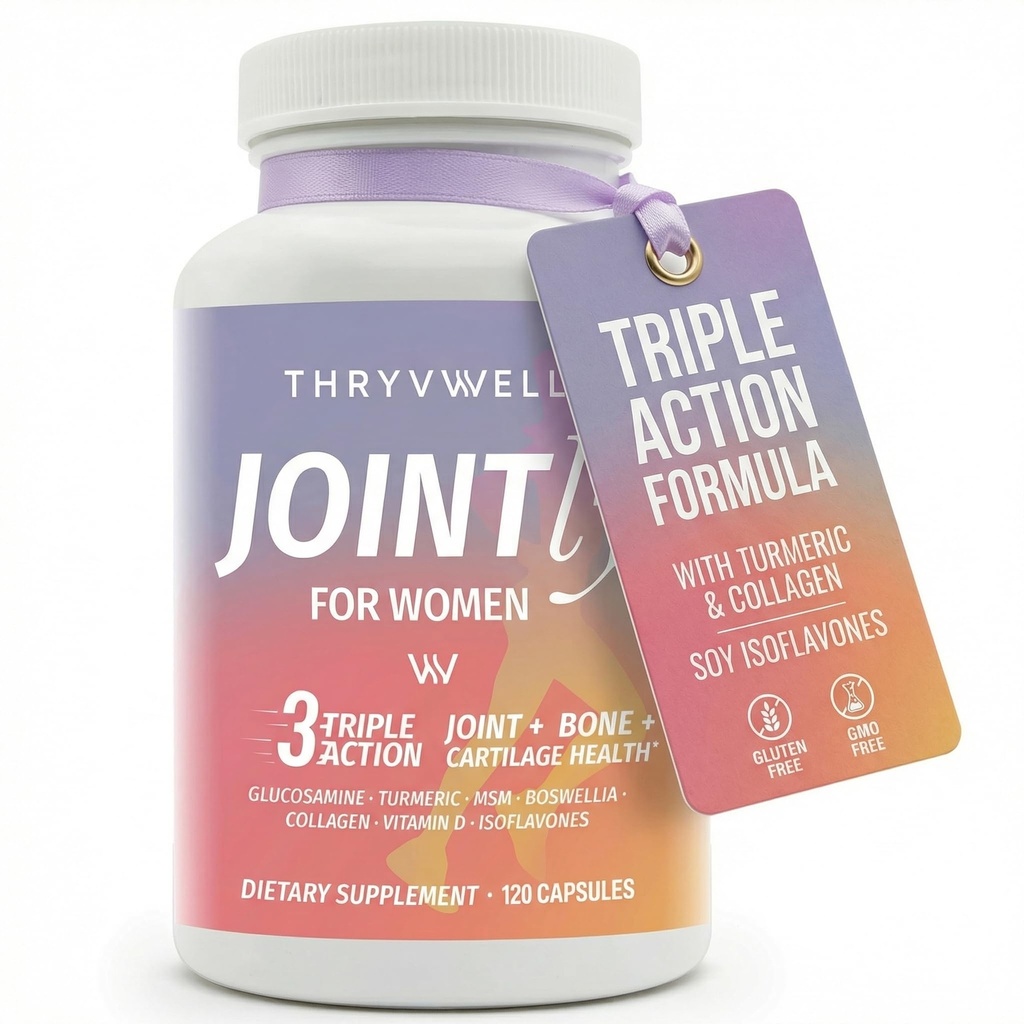 Joint Supplement for Women – Jointly All-in-One Joint, Bone & Cartilage Support with Glucosamine, Chondroitin, MSM, Turmeric, Collagen & Calcium – 120 Capsules