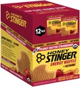 Honey Stinger Organic Peanut Butter & Strawberry Waffle Snacks - USDA Organic, Kosher Certified, Gluten-Free, Energy-Boosting Wafers with Honey, No Artificial Flavors or Preservatives, Pack of 12
