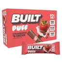 BUILT Bar Puff Protein Bars - Strawberries 'N Cream - 15g Protein Snack Bars with Collagen - Calorie Conscious & Gluten Free - 12 Count