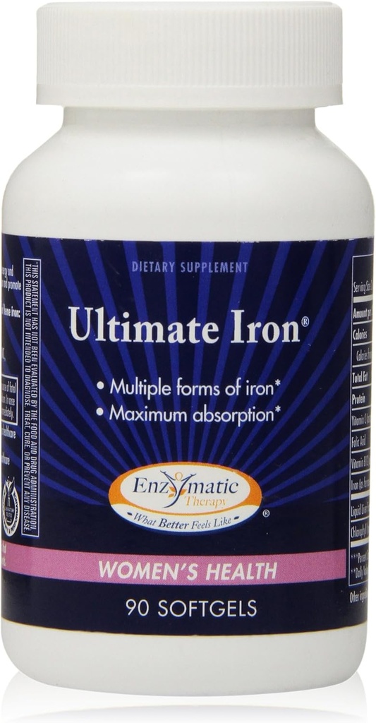 Ensümaatiline teraapia Ultimate Iron Softgels, 90 Count