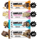 JUNKLESS Protein Bars Variety Pack | Chocolate Peanut Butter, PB Chocolate Brownie, Birthday Cake & Choc Chip Cookie Dough | 15g Protein, No Added Sugar, High Fiber | 12 Bars