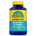 Nature's Life Bromelain & Papain Proteolytic Enzyme Supplement for Men & Women - From Pineapple & Papaya, Digestive Health Support Veg Caps, Bromelain 250 mg and Papain 250 mg - 250 Capsule CT