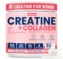 Giotto Creatine Monohydrate Powder for Women – 5g Creatine with 2g Collagen, 1g BCAAs and 4 Electrolytes for Lean Muscle & Strength – Unflavored, 30 SVG