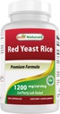 Best Naturals Red Yeast Rice 1200mg Per Serving 240 Capsules - Premium Formula - 3rd Party Lab Tested