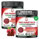 Red Yeast Rice with Coq10 Gummies, Red Yeast Rice 2400 mg with CoQ10 200 mg for Cholesterol Support, Heart Health Supplement, Sugar Free, Non-GMO, Vegan – 120 Counts