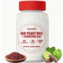 Higanbana Red Yeast Rice 1200mg with CoQ10 100mg & Citrus Bergamot 500mg - 3 in 1 Heart Health & Healthy Cholesterol Support Supplement - Cardiovascular Health Formula for Men & Women - 60 Capsules