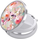 Caixa de pílulas de Nipichsha, Pequeño caso de pílula para Purse & Pocket, Fermosa Travel Medicine Organizador, Portable Medicine Container Holder para tomar vitaminas, medicamentos, aceite de peixe e suplementos, flores de acuarela rosa