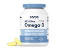 NYO3 Omega 3 Fish Oil 1000mg, rTG Omega 3 Fatty Acids w/EPA & DHA, Wild-Caught Burpless Fish Oil, Supports Heart Brain Health, 60 Softgels (Product Nearing Expiration)