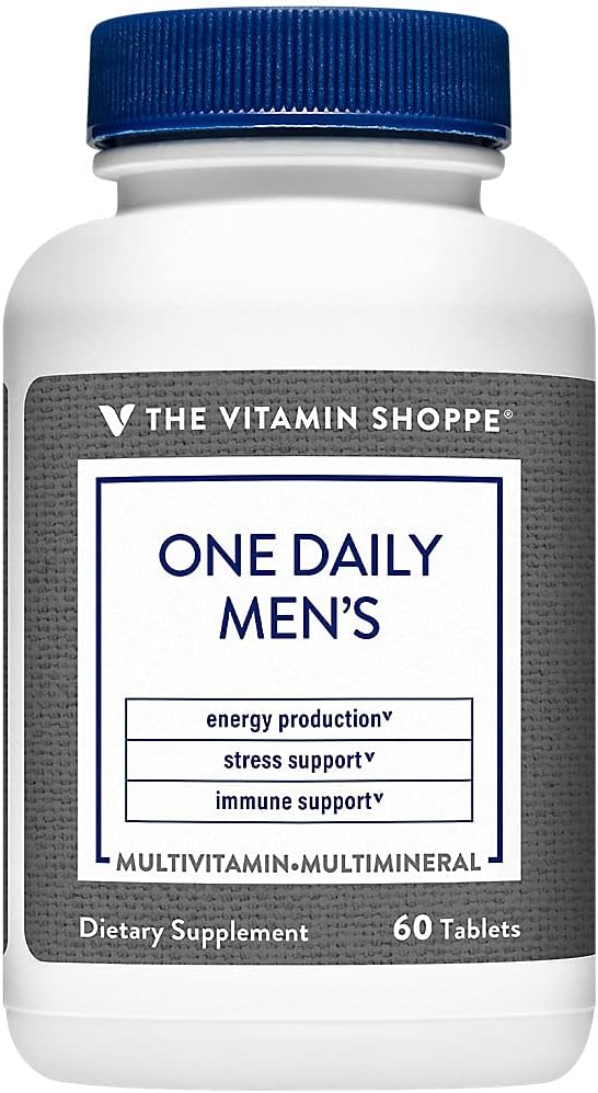 Witamina Shoppe One Daily Men 's Multivitamine - Energy & Antioksydant Blend, Daily Multi- Mineral Supplement for Optimal Men' s Health, Gluten & Dairy Free (60 tabletek)
