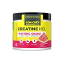 CON-CRET Creatine HCl with Nitric Oxide and Beet Root Components, Supports Better Blood Flow, Pump, & Endurance, Stimulant-Free Pre-Workout, Sour Watermelon Flavor (40 Servings)