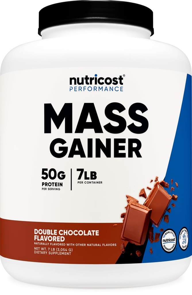 Nutricost Mass Gainer Double Chocolate Flavor, 7 LBS, 50 Grams of Protein Per Serving - Non-GMO & Gluten Free