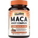 Vitalibre Maca Root Capsules for Women & Men, 1500 mg Maca Root Per Serving, with Black Pepper for Max Absorption, 95% Piperine, Vitality, Mood, Metabolic Support, 120 Capsules