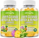 Detox & Repair Gummies with Milk Thistle 3000mg, 24 in-1 Liver Health Supplement with Dandelion, Artichoke, Sugar Free Liver Detox Gummies, Pineapple Flavor - 120 Count