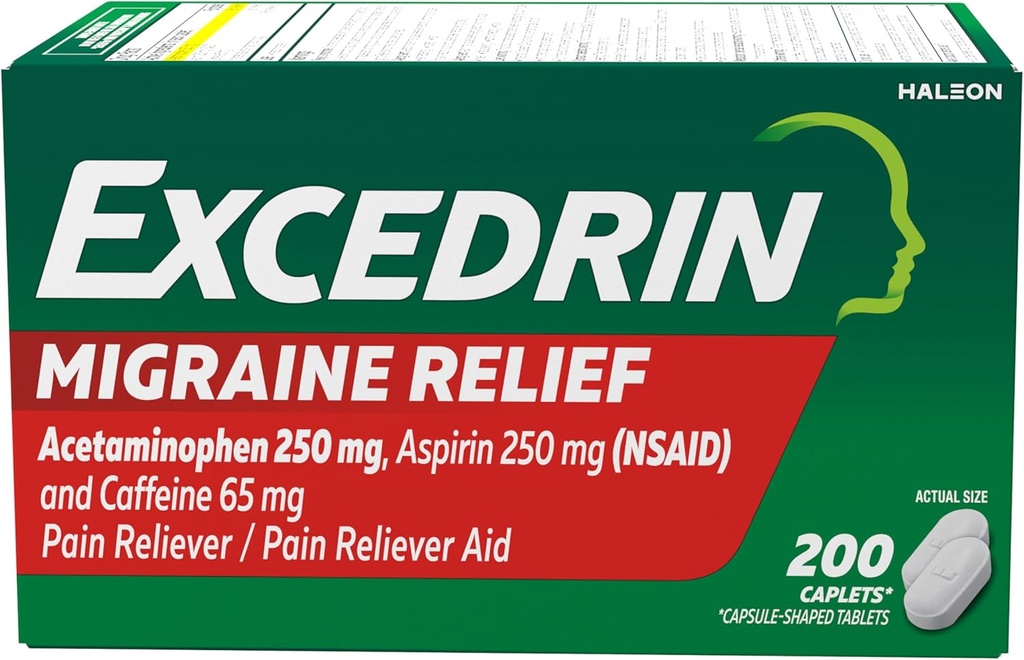 Excedrin 편두통 구호 캡슐을 Alleviate 편두통 증상 - 200 조사