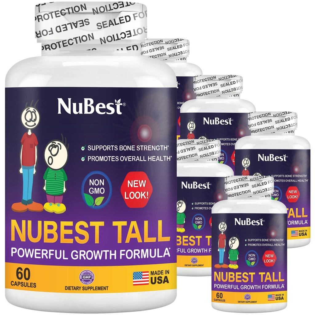 NuBest Tall - Advance Healthy Height Supplement - Grow Taller Naturally, Height Increase Formula for Children (5+) & Teens Helps Maximum Height Potential - 6 Pack | 6 Months Supply