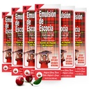 Emulsion de Escocia Cherry Flavor 6-Pack – Cod Liver Oil Liquid Supplement for Kids – Omega-3 Fish Oil with Vitamins A, D, E & B1 – Immune Support & Growth for Children – 6.5 Fl Oz Pack of 6