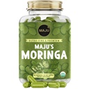 Maju Superfoods Organic Moringa Capsules, Oleifera Leaf, Extra-Fine Quality Moringa Leaves, Dried Drumstick Tree Leaves, Organic Moringa Powder Extract Supplement Capsules from Plant (90 ct)
