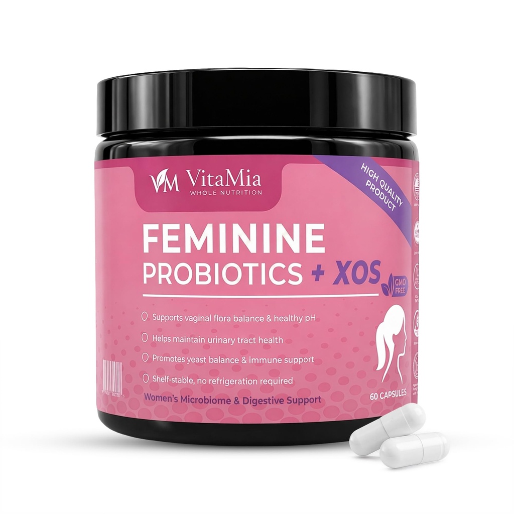 VitaMia Female Probiotics for Women: Probiotics for Women, Advanced Feminine Care with 10 Billion CFU Plus XOS Prebiotics for Microbiota Balance and Daily Well-Being