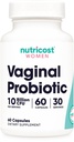 Nutricost Vaginal Probiotic for Women (10 Billion CFU) 60 Capsules - GMO-Free, Gluten-Free, 30 Servings