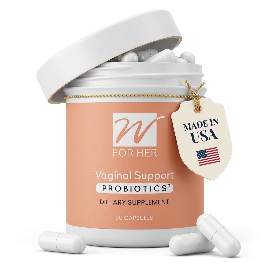WforHer Vaginal Probiotics for Women - 12 Billion CFU with Clinically Studied LA-14, HN019 & HN001 - Supports pH Balance, Vaginal Flora, Digestion & Feminine Wellness - 30 Daily Capsules