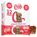 Satisfy Your Crave Protein Bars– High Protein Delicious Snacks– 20g of Protein, No Added Sugar– Chocolate Caramel Crisp– Perfect for Breakfast, On-the-Go Snack, Pantry Staple & Office Treat– Non-GMO, 12 Pack