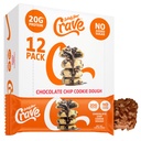 Satisfy Your Crave Protein Bars– High Protein Delicious Snacks– 20g of Protein, No Added Sugar– Chocolate Chip Cookie Dough– Perfect for Breakfast, On-the-Go Snack, Pantry Staple & Office Treat– Non-GMO, 12 Pack