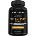 Vital Vitamins Sun Support Complex Supplement - Made with Polypodium Leucotomos, Carotenoid Complex, Astaxanthin, & Lutein - Internal Sun Defense & UV Oxidative Stress Support - 60 Capsules