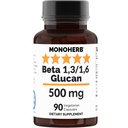 MONOHERB Beta 1,3/1,6 Glucan 500 mg per Capsule - 90 Veg Capsules - 90 Servings